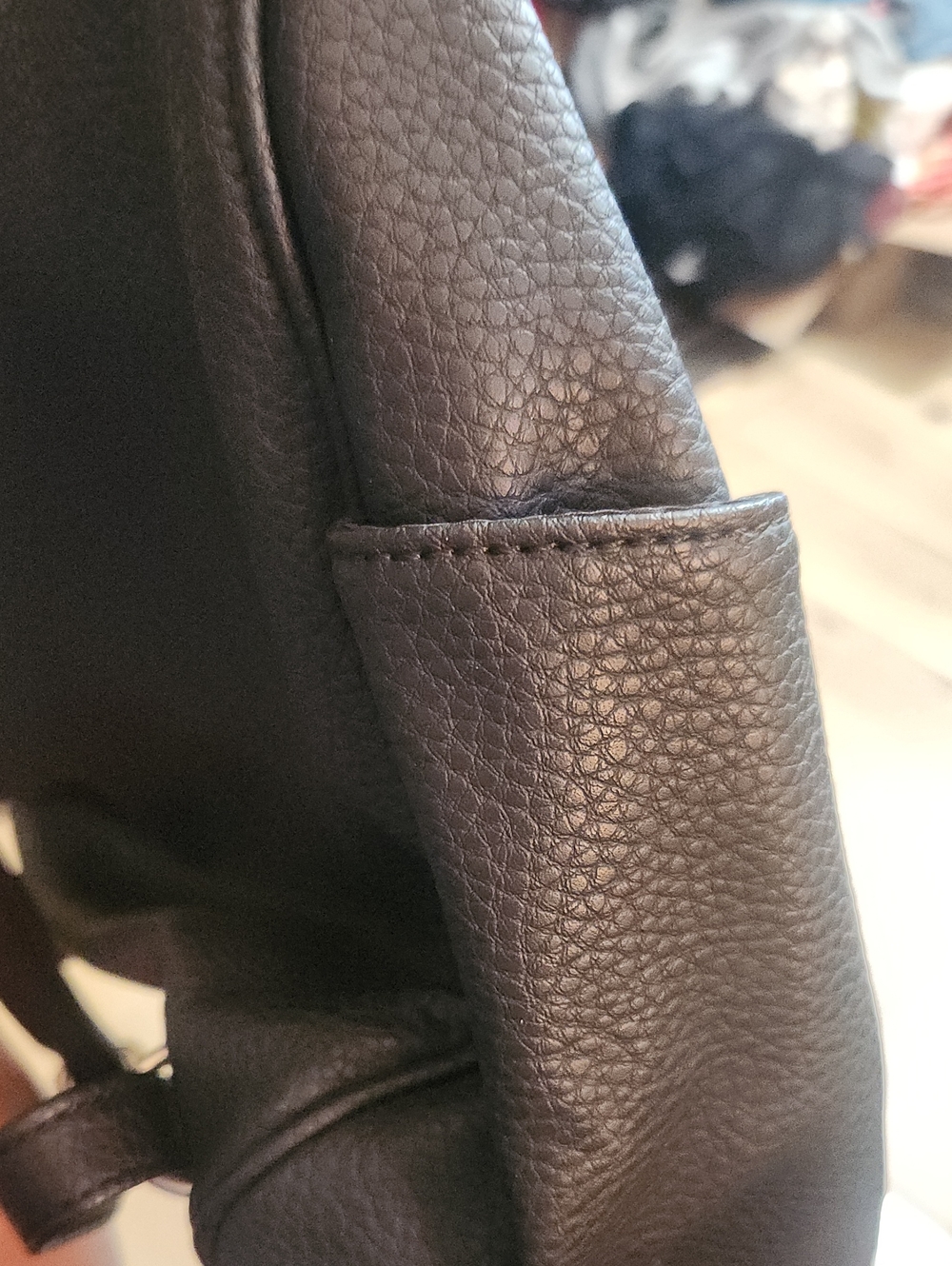 Relic Black Pebbled Faux-Leather Backpack with Silver Zippers - Picture 4 of 7